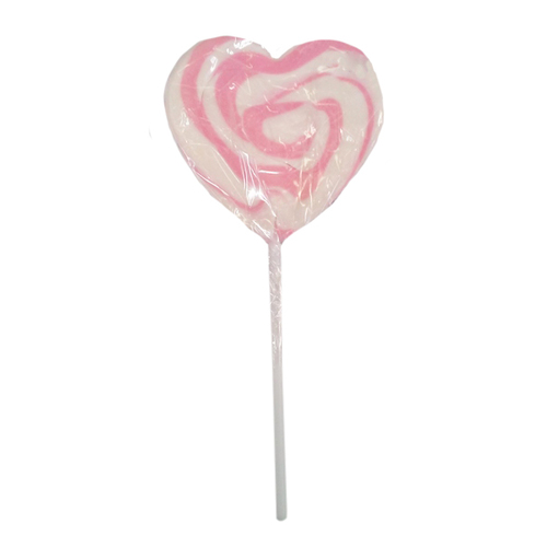 Swirly Pink Heart Lollipop 12 Grams
