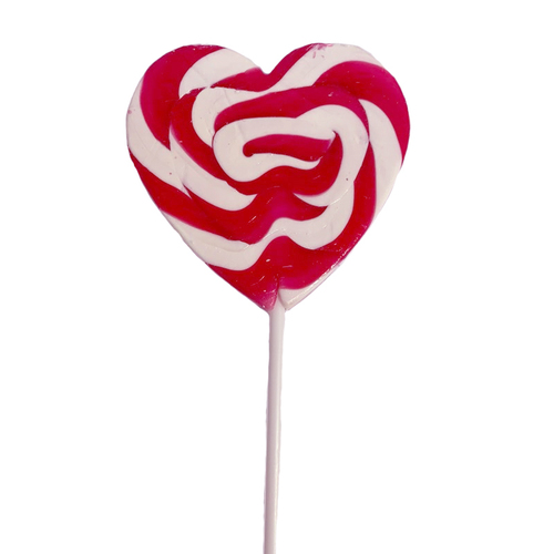 Swirly Pink Heart Lollipop 85 Grams