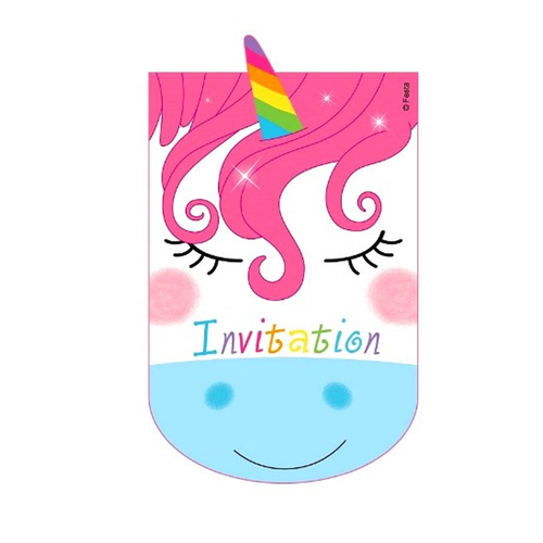Unicorn Invitation Cards 8 Pack