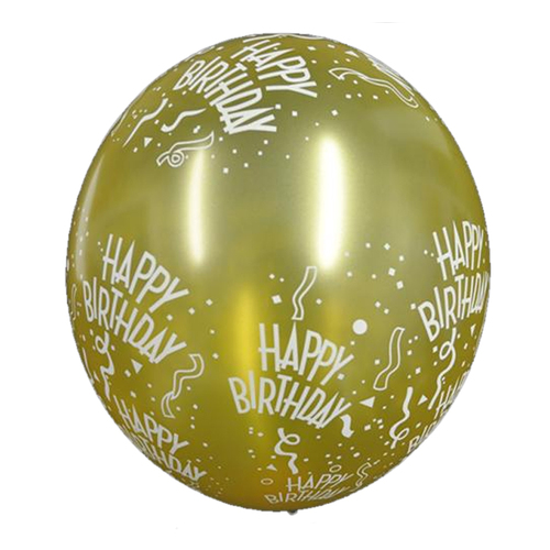 Gold Happy Birthday Balloons 6pcs