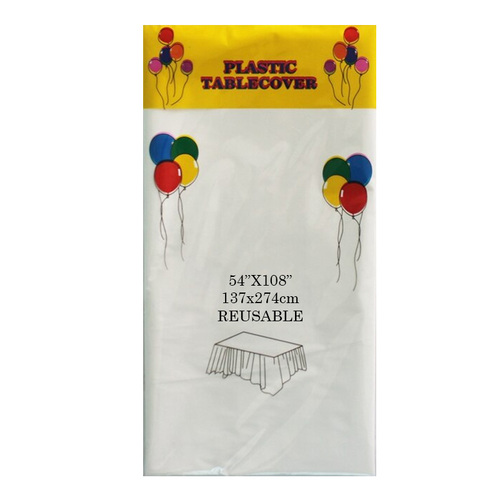 White Plastic Table Cloth