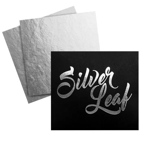 Cake Craft Pure Silver Edible  Leaf 10 Sheets