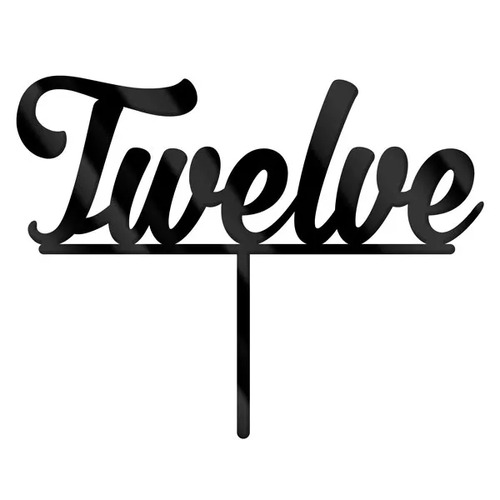 Number Twelve Black Cake Topper