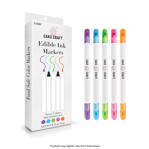Cake Craft Edible Ink Markers - Neon Colours 5 Pack