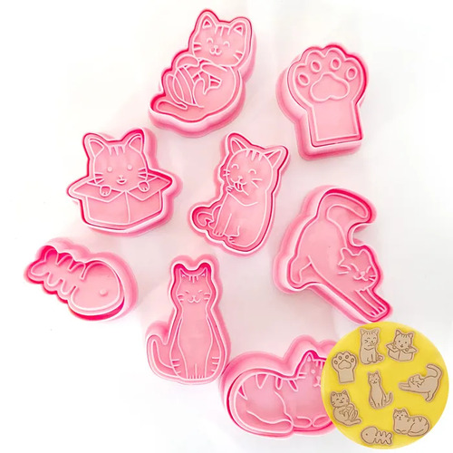 Cats Cookie/Plunger Cutter 8 Piece Set