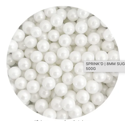 8mm Sugar Balls Pearl White