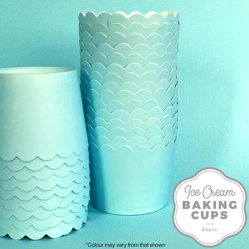 Cake Craft Ice Cream Baking Cup Pastel Blue 24 Pack