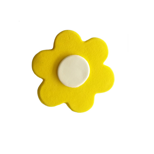 Gumpaste Flat Bright Flower Yellow/White