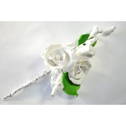 Tea Rose Spray White 120mm