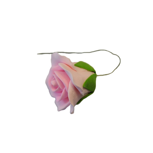 Pink Icing Rose On A Wire 5cm