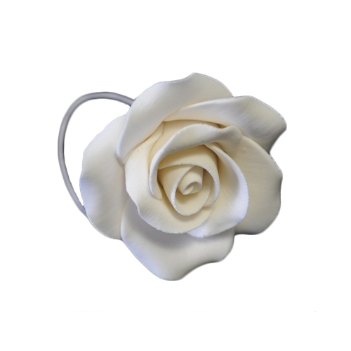 White Icing Rose On A Wire 5cm