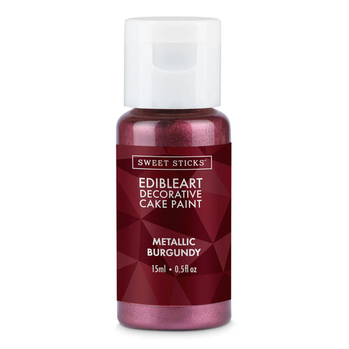Sweet Sticks Edible Paint Metallic Burgundy: 15ml