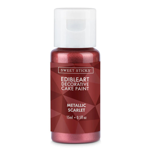 Sweet Sticks Edible Paint Metallic Scarlet: 15ml