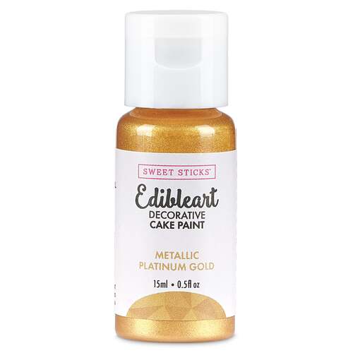 Sweet Sticks Edible Paint Metallic Platinum Gold: 15ml