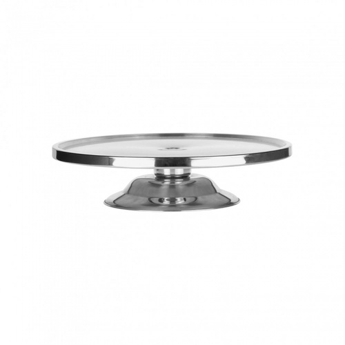 REVOLVING CAKE STAND 30CM S/S 7.5CM HIGH