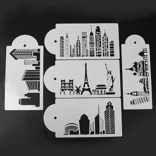 City Skyline Landscape Stencil set 5 Pieces