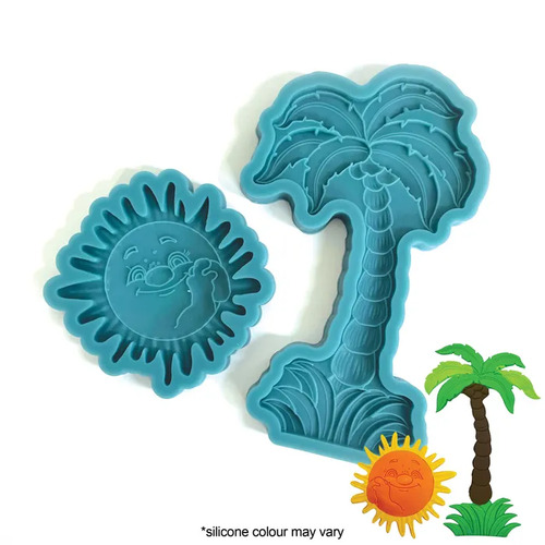 Sun & Palm Tree Silicone Fondant Mould