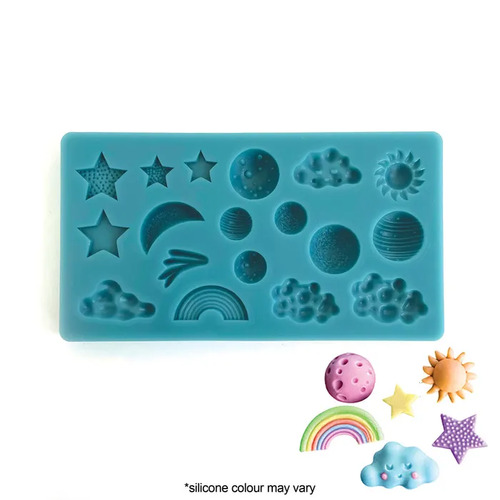 Clouds, Moon, Mars, Rainbows & Stars Fondant Mould