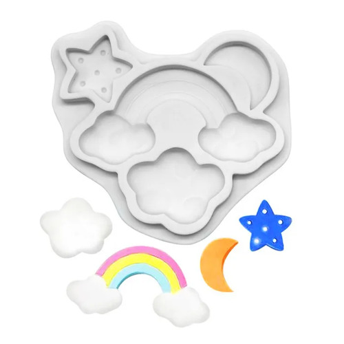 Rainbow/Clouds-Moon-Star Silicone Mould