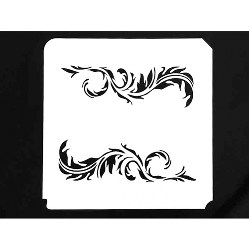 FEATHER SCROLL STENCIL