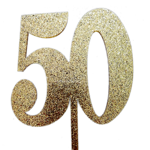Acrylic Gold 50 Cake Topper