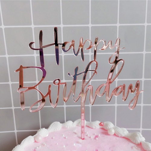 Pink Happy Birthday Topper