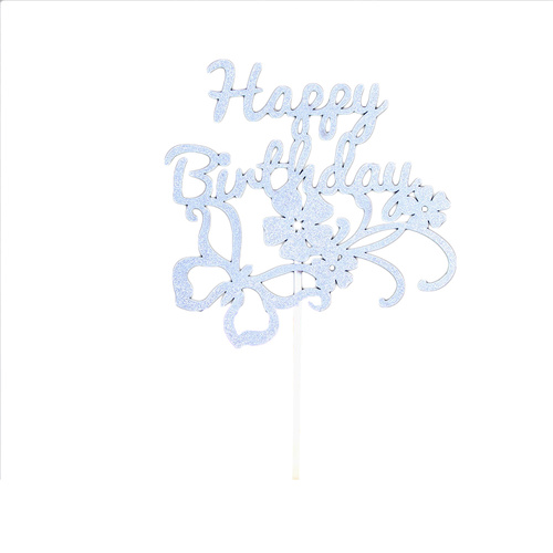 Birthday Cake Topper  - Silver