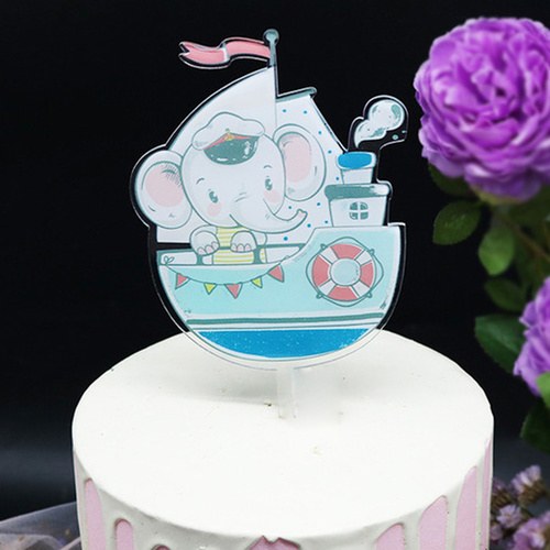 Acrylic Elephant In Boat Topper