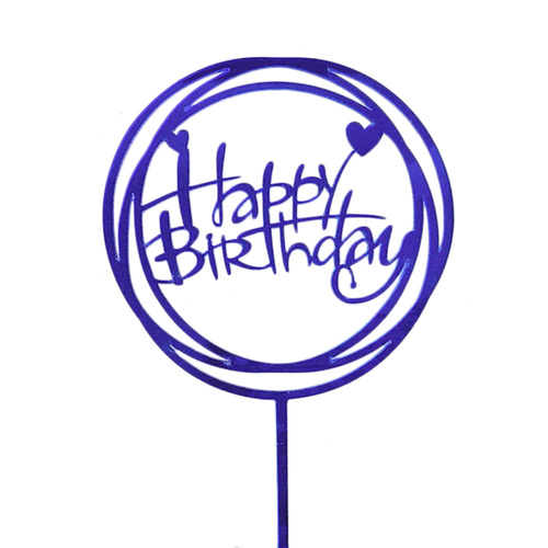 Blue Happy Birthday Cake Topper