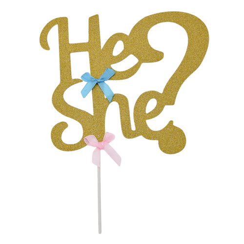 Kitchen Domain He She Cake Topper