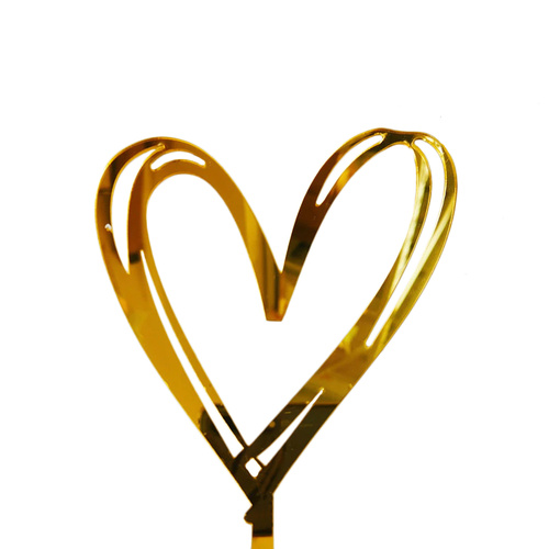 Mirror Gold Heart Topper 17cm