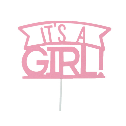 Its A Girl Cake Topper 7.5cm