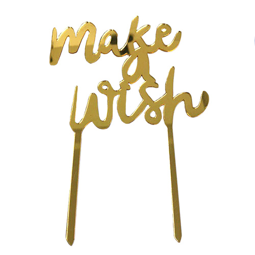 Gold Make A Wish Topper Acrylic