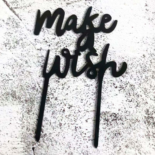 Black Make A Wish Topper Acrylic
