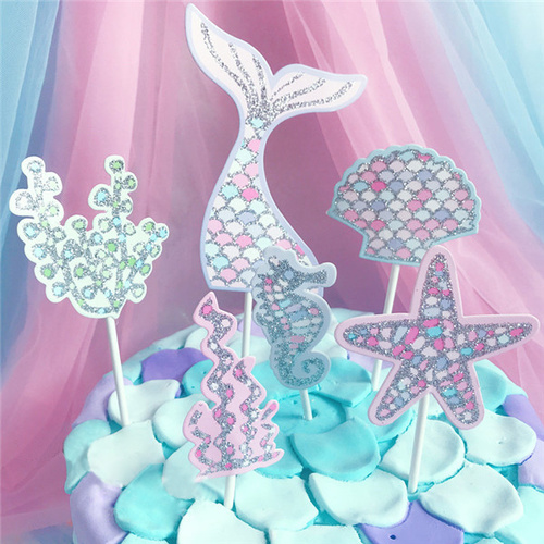 Mermaid Tail Cake Topper 6 Piece Set
