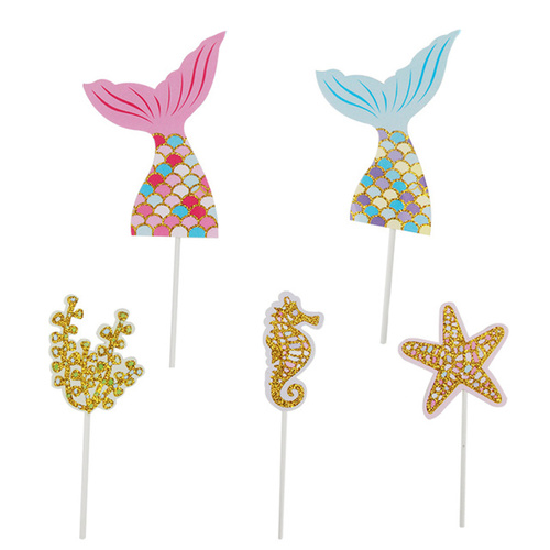 Mermaid Tail Cake Topper Pink/Blue