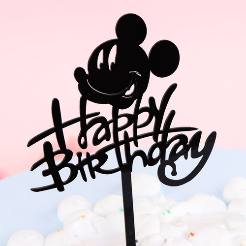 Mickey Mouse Black Birthday Topper Acrylic