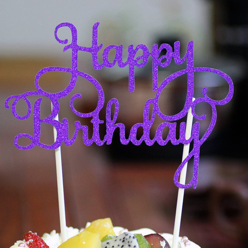 Purple Glitter Cake Topper