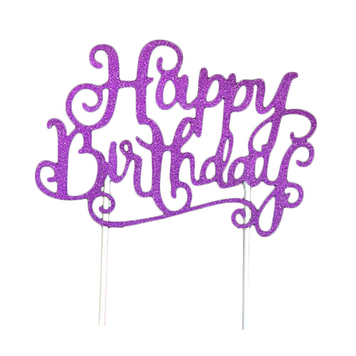 Birthday Cake Topper Glitter  - Pink