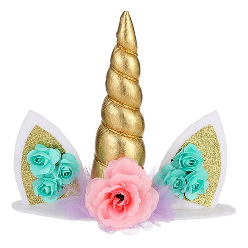 Unicorn Horn Cake Topper Gold