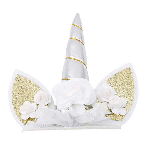 unicorn horn cake topper plain white