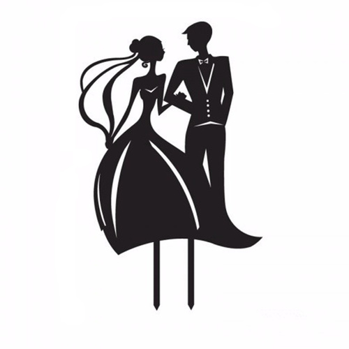 Black Acrylic Wedding Cake Topper